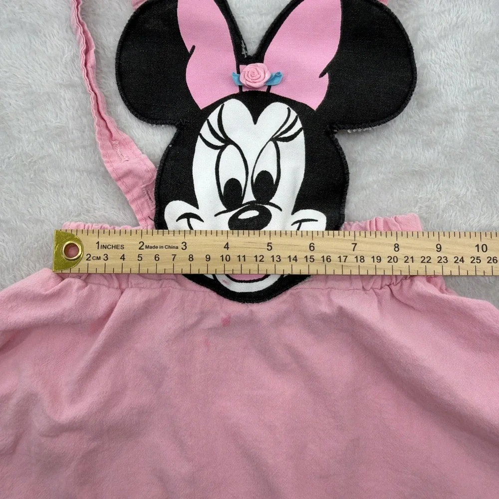 VTG Pink Disney Minnie Mouse Dress Girls Youth 6 USA 80s 90s Micky And Friends - Picture 10 of 12